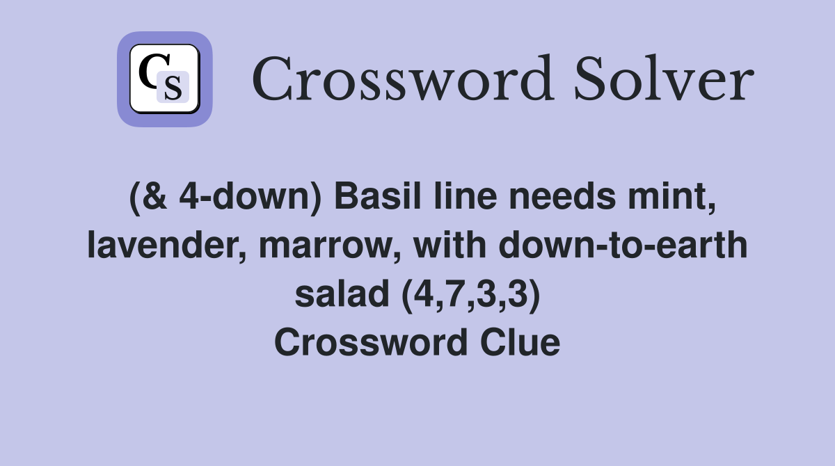 (& 4down) Basil line needs mint, lavender, marrow, with downtoearth